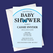 Blauwe Vlinder Baby Shower Uitnodiging