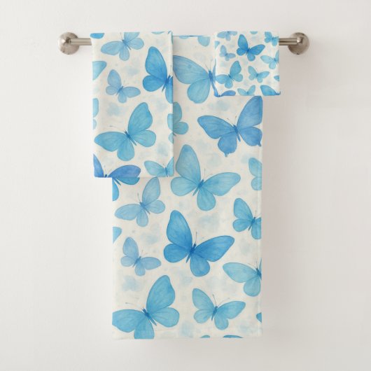 Blauwe vlinder bad handdoek (Insitu)