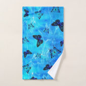 Blauwe vlinder bad handdoek (Handdoek)