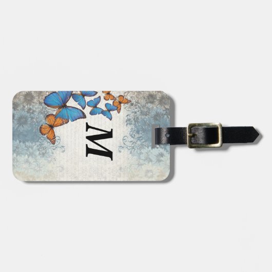 Blauwe vlinder bagagelabel (Voorkant horizontaal)
