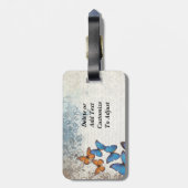 Blauwe vlinder bagagelabel (Achterkant verticaal)