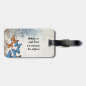 Blauwe vlinder bagagelabel (Achterkant horizontaal)