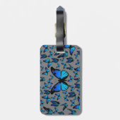 blauwe vlinder bagagelabel (Achterkant verticaal)