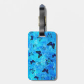 Blauwe vlinder bagagelabel (Achterkant verticaal)