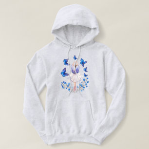Blauwe Vlinder Ballerina Hoodie – Elegante Fairyco