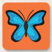 Blauwe vlinder bier onderzetter (Voorkant)