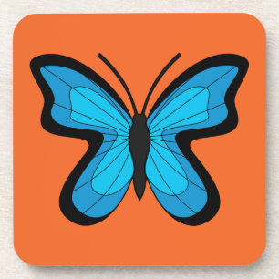 Blauwe vlinder bier onderzetter