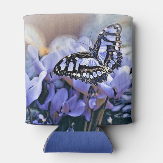 Blauwe vlinder blikjeskoeler (Achterkant)