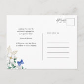 Blauwe vlinder bloemblaadje jongen Baby shower Uitnodiging Briefkaart (Achterkant)
