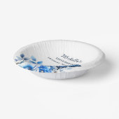 Blauwe Vlinder Bloemen Elegante 100ste Verjaardag Papieren Kommen (Gebogen)