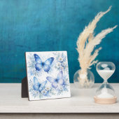 Blauwe Vlinder Bloemstuk Fotoplaat (Insitu)