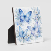 Blauwe Vlinder Bloemstuk Fotoplaat (Voorkant)