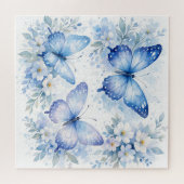 Blauwe Vlinder Bloemstuk Legpuzzel (Horizontaal)