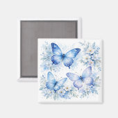 Blauwe Vlinder Bloemstuk Magneet (Voorkant / Achterkant)