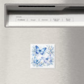 Blauwe Vlinder Bloemstuk Magneet (Insitu (Vaatwasser))