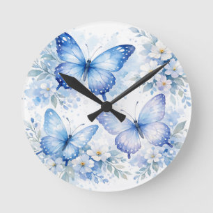 Blauwe Vlinder Bloemstuk Ronde Klok