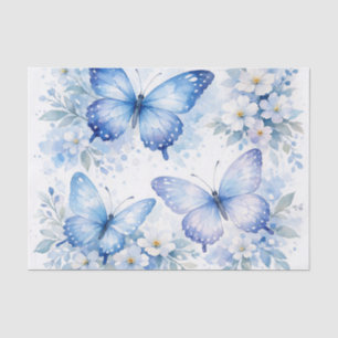 Blauwe Vlinder Bloemstuk Tissuepapier