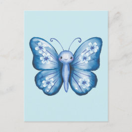 Blauwe vlinder briefkaart