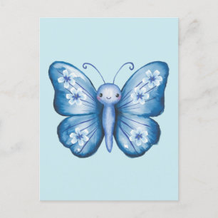 Blauwe vlinder briefkaart