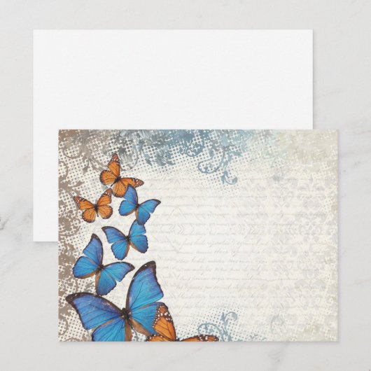 Blauwe vlinder briefkaart (Voorkant / Achterkant)