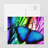 Blauwe vlinder briefkaart (Voorkant / Achterkant)