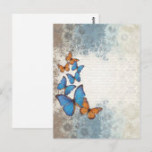 Blauwe vlinder briefkaart (Voorkant / Achterkant)