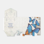  Blauwe Vlinder bruiloft Bedankdoosjes (Uitgevouwen)