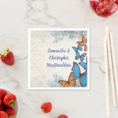 Blauwe Vlinder bruiloft Servet (Insitu)