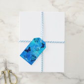 Blauwe vlinder cadeaulabel (Met Touw)