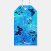 Blauwe vlinder cadeaulabel (Achterkant)