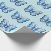 Blauwe vlinder cadeaupapier (Hoek)