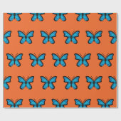 Blauwe Vlinder Cadeaupapier (Vlak)