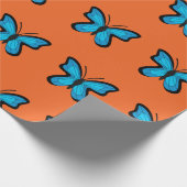 Blauwe Vlinder Cadeaupapier (Hoek)