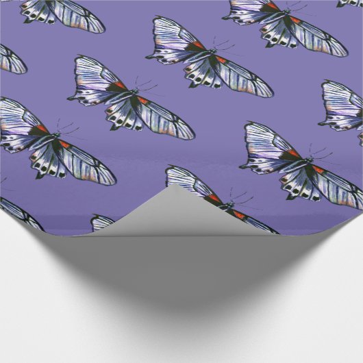 Blauwe vlinder cadeaupapier (Hoek)