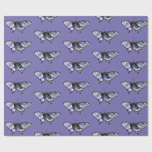 Blauwe vlinder cadeaupapier (Vlak)