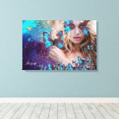 BLAUWE VLINDER CANVAS AFDRUK (Insitu (Houten vloer))