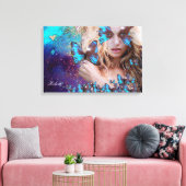 BLAUWE VLINDER CANVAS AFDRUK (Insitu (Woonkamer))