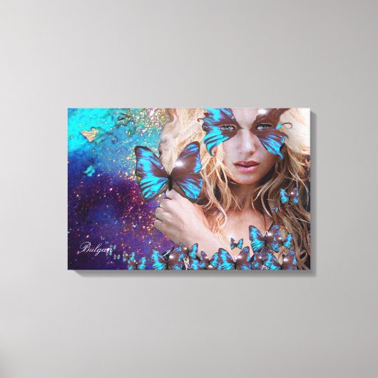 BLAUWE VLINDER CANVAS AFDRUK (Voorkant)
