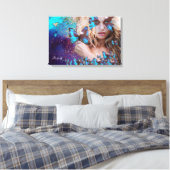 BLAUWE VLINDER CANVAS AFDRUK (Insitu (Slaapkamer))