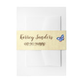 Blauwe Vlinder Canvas Uitnodiging Belly Bands Uitnodigingen Wikkel (Voorkant Voorbeeld)