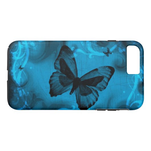 Blauwe vlinder Case-Mate iPhone case (Achterkant (Horizontaal))