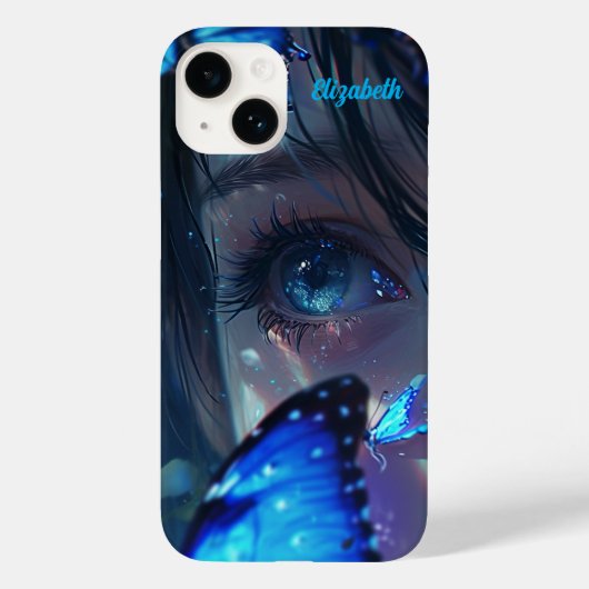 Blauwe vlinder Case-Mate iPhone case (Achterkant)