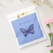 Blauwe Vlinder Custom Witte Favor Bag Bedankzakje (Gezegeld)
