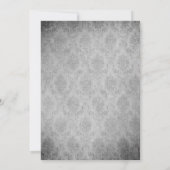 Blauwe  Vlinder Damask Save the Date Aankondiging (Achterkant)