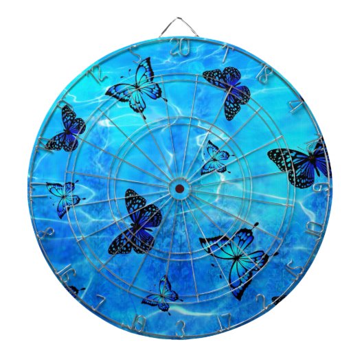Blauwe vlinder dartbord (Voorkant)