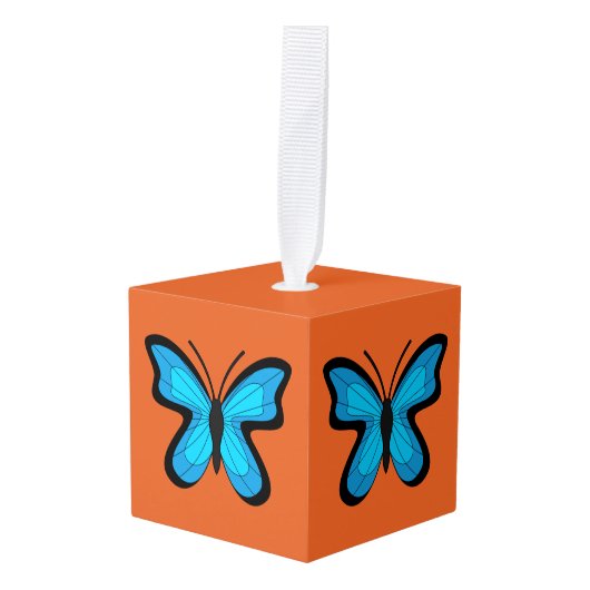 Blauwe vlinder decoratie (Voorkant hoekig)