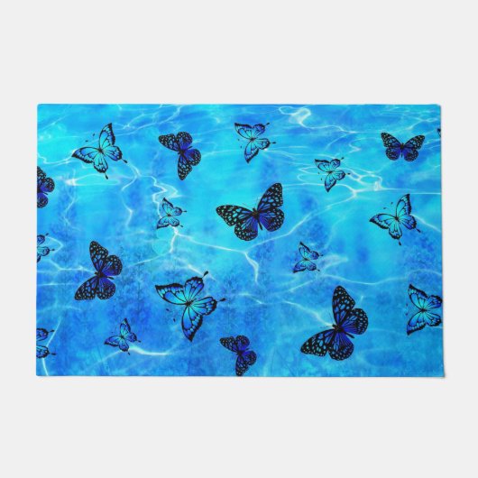 Blauwe vlinder deurmat (Voorkant)
