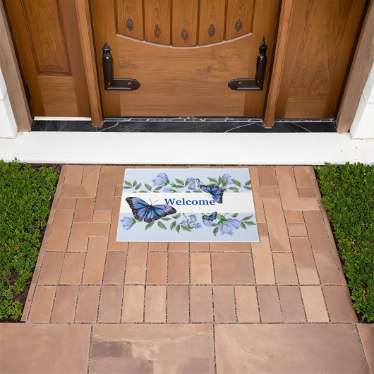Blauwe vlinder deurmat