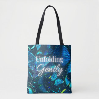 blauwe vlinder dromerige esthetiek Inspiratie Spre Tote Bag