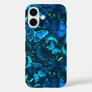 Blauwe Vlinder droomachtige Esthetische Hemelse fa iPhone 16 Hoesje